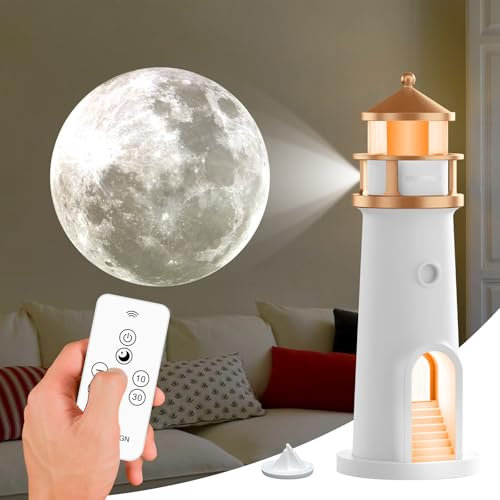 HONPHIER Lampada Proiettore Lunare LED Luce Notturna Decorazione Faro Con Telecomando Lampada Da Tavolo Per Bambini Adulti