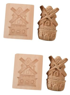 TOPBATHY 2 Stk ausstecher aus holz easy putz backblech für plätzchen Eiswürfelform Mondkuchenform Kekse Weihnachtssüßigkeit langlebige Keksform kreative backform Buche Schimmel Shortbread