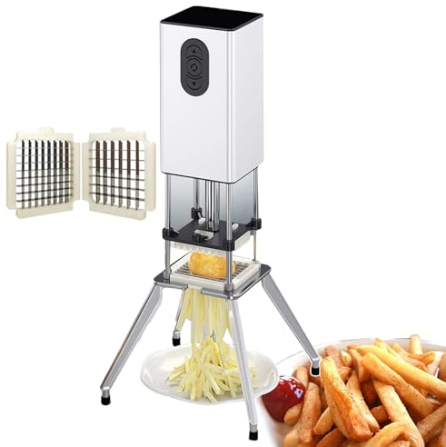 forplubossmmp Picadora De Verduras Eléctrica para Uso Comercial | Cortador Eléctrico De Patatas Fritas | con Cuchillas De 9 Mm/12,2 Mm | Ralladores Eléctricos Dicer De Acero Inoxidable | Ensaladora