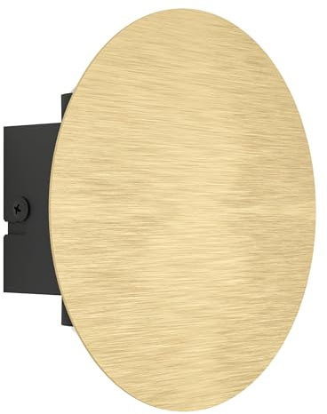 EGLO LED Wandleuchte innen Talamello, runde Wandlampe mit indirekter Beleuchtung, Wandspot für Flur und Wohnzimmer, Metall in Gold-gebürstet, warmweiß, Ø 15 cm