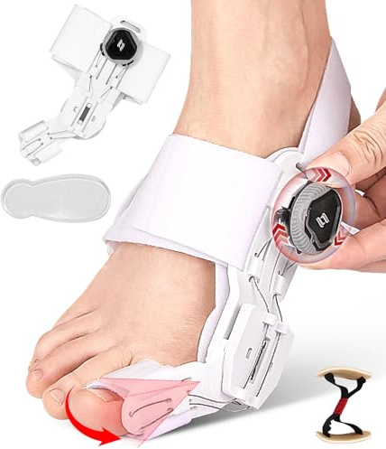 Xaosin Hallux Valgus Korrektur Set, Verstellbare Hallux Valgus Schiene Zehentraining Beinmuskulatur, Silikon Zehenspreizer und Zeh Trainingsband, Universalgröße Unisex