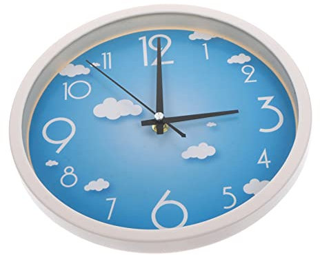 ORFOFE Leise Wanduhr kein Ticken Ultra-leise Heimdekorationsuhr batteriebetrieben cm Wolkenmuster