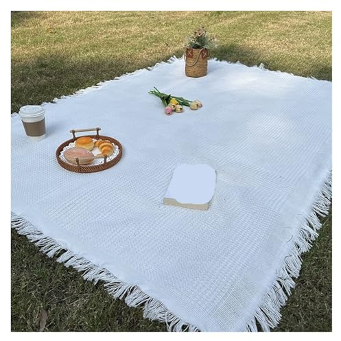 Esterilla de picnic para acampar, senderismo, al aire libre, portátil, manta de playa, plegable, para acampar, gruesa, impermeable, para equipo de camping, manta de picnic grande, impermeable (blanc