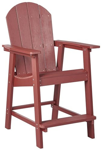 Moderner Muskoka Garten Barstuhl in Rot mit Breiten Armlehnen Adirondack