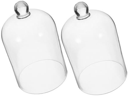 MUELODSIC 2pièces Cloche Verre Transparent pour Fleurs Séchées Et Décorations Élégant pour Affichage De Fleurs Préservées Et Artisans pour Lipsticks Et Paysages