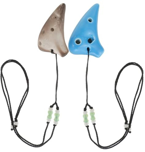ibasenice 2stücke Okarina Für Anfänger Kleine Junge Mädchen-okarina Als Tragbares Instrument Okarina-halskette Für Schüler Spielzeug Aus Hochwertigem Material Okarina-instrument Für