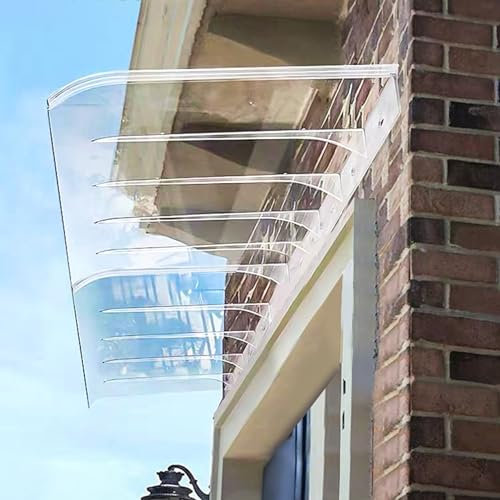 Transparente, selbstreinigende Polycarbonat-Markise für Fenster, Veranda, Terrasse, Garten, Überdachung, klare Abdeckung vor Regen, Schnee und Wind (40 x 240 cm)