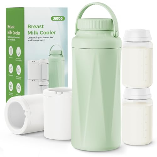 JOTOO Glacière Lait Maternel Portable – Fraîcheur 24H+ par Refroidissement 360°, 650ml sans BPA, Biberon Isotherme Anti-Fuites pour Voyage/Bureau, Accessoire Allaitement (Vert)