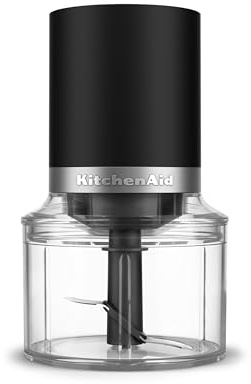 KitchenAid Go Kabelloser Zerkleinerer, 0, 83L / 3, 5 Cups, Hacken | Mixen & Pürieren, BPA-freier Behälter mit Vorratdeckel, spülmaschinenfest, Akku & Ladegerät separat, Mattschwarz