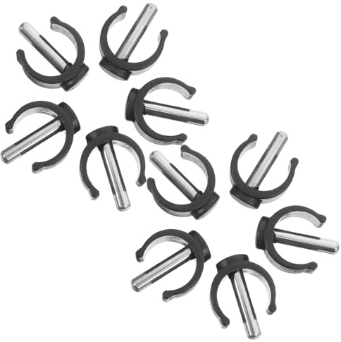 Universelle Gehhilfenclips C Form 10 Stück aus Abs und Stahl | Schwarz, für Gehstock und Gehhilfe, Sichere Fixierung, Einfach zu Montieren, Passendes Zubehör für Alltag