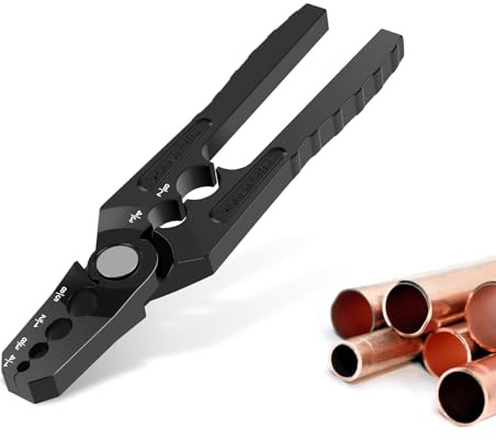 YUEHISY Pinza per Riparatori del Tubo di Rame a 6 Fori Manuale per Tubo per 1/4 3/8 1/2 5/8 3/4 7/8 Tubi di Rame e Alluminio