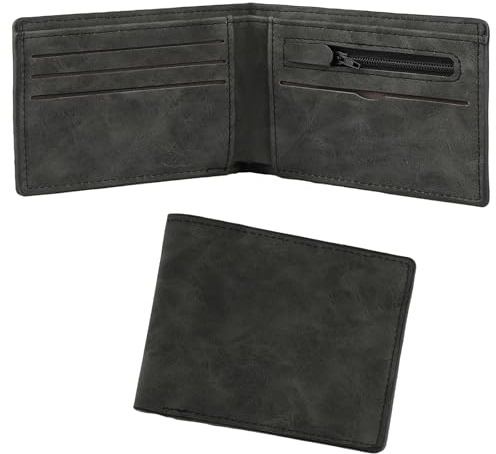 Binlava Mens Wallet, Slim Wallet with Card Holder Banknote Compartments and Coin Pocket, Small Leather Wallet Men, Minimalist Purses for Men UK Work Travel, Black