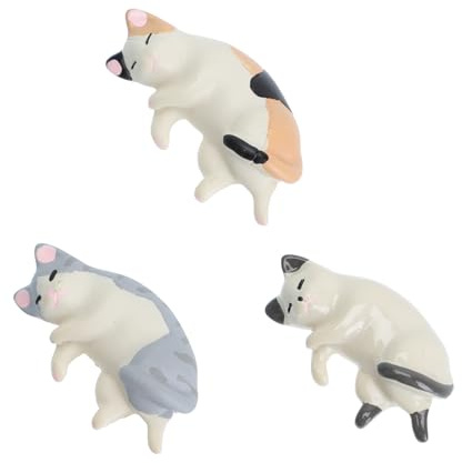 NIYANGLE Supporto per Manicure 3 Pezzi in Gomma a Forma di Gatto Creativo e Adorabile, Organizzatore Pratico per Pennelli Nail Art in Salone di Bellezza