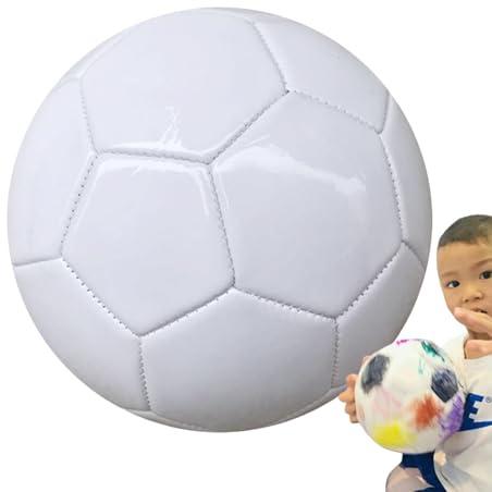 White Football - Pelota de fútbol de piel | Kick Up Counting Power Bal with Bright Lights Smart Training LED & Touch Sensor Indoor Outdoor Kids Toy for Skill Practice
