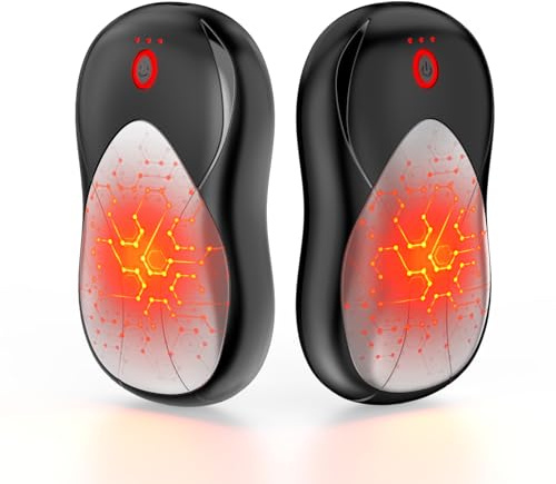 Handwärmer, PHEJIE Handwärmer Elektrisch Wiederaufladbar 2er-Pack, 3 Heizmodi Tragbare Elektrischer Taschenwärmer für Outdoor im Winter, Camping, Golf, Geschenke für Frauen und Männer