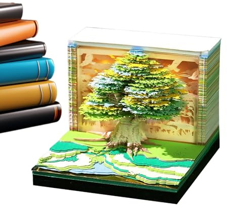 Blocco note 3D, calendario 2026-3D, con intaglio di carta, a forma di casa sull'albero, per il Ringraziamento, Natale, inaugurazione della casa, ufficio, decorazione per scrivania