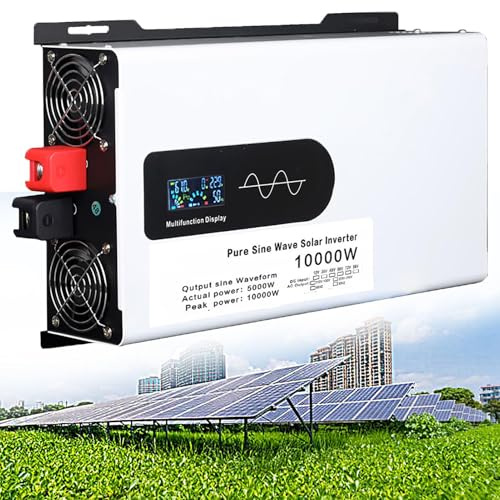 Invertitore Solare Onda Sinusoidale Pura Convertitore Di Tensione Trasformatore Con 2 Presa AC E LCD Display Intelligente 5000W 6000W 8000W 10000W 12000W Inverter Di Alimentazione Per Camper,Famigli
