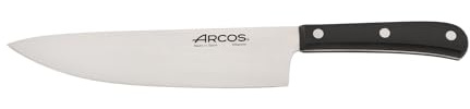 Arcos Cuchillo Chef - Acero Inoxidable Nitrum 150 mm - Mango Resistente POM Negro - Corte Preciso y Duradero - Ideal para Uso Diario. Serie Europa