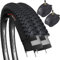 Fincci Copertoni MTB 26 x 2.1 Pollici 57-559 Set Coppia Pieghevole Pneumatici bici 26 con 2x Cameras d Aria Valvola Interna Presta per Mountain Bike, Bici Corsa, Bicicletta Elettrica - Confezione da 2