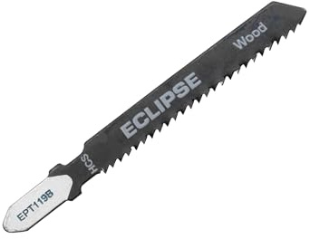Eclipse Professional Tools EPT119B Pack of 5 14 TPI Fine Cut Jigsaw Blades for Wood, 75mm, Black