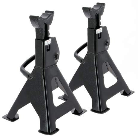 JUEGO CABALLETES/BORRIQUETAS 3 TONELADAS ACABADO NEGRO (2 unidades = 6 toneladas), 2 unidades/gatos estabilizadores para apoyar el vehiculo…