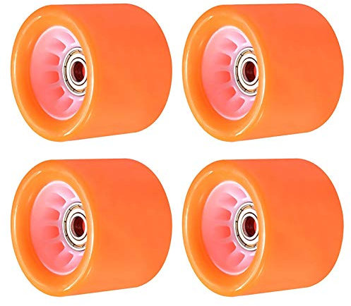 JHKJ Skateboard Rollen Skateboard Cruiser Räder Mit Lagern 60X45mm Straßenräder Skateboard Ersatzrad Straße/Park (4Er Pack) Rollen Longboard Ersatz Rader Longboard Rollen,Orange