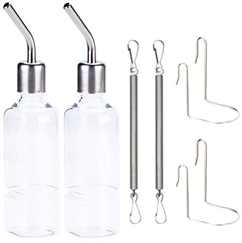 Totority 2Pcs Hasen Trinkflasche Winterfest, Kaninchen Wasser Flaschen Keine Drip Hamster Waterers Dispenser Pet Hängenden Wasser Trinken Flaschen für Kaninchen Chinchillas Schweine 350Ml