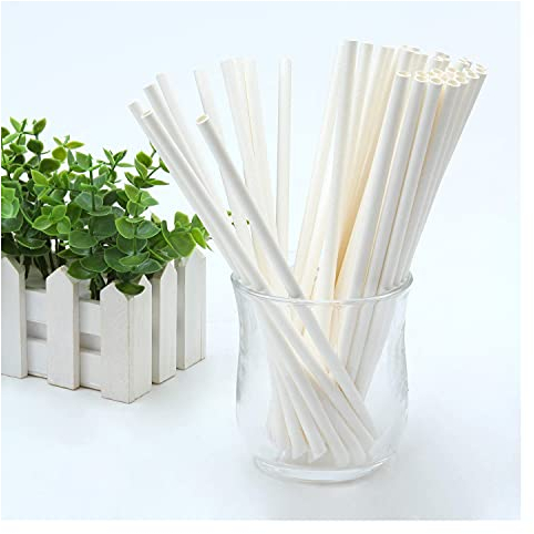 MBMB Pajitas de Papel de Codo, Pajitas de Papel Kraft, Pajitas de Papel Desechables - Biodegradables - Pajitas largas,Pajita para Beber, Pajitas de Papel Blanco (Weiß,500)