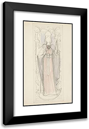 ArtDirect Antoon Derkinderen 16x24 Black Modern Frame and Double Matted Museum Art Print Titled - Amsterdam City Bast (1900-1903)