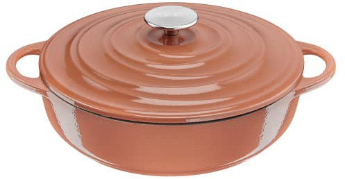Tefal E26072 LOV Servierpfanne 28 cm | wiedergewonnenes Gusseisen | optimale Wärmespeicherung | für alle Herdarten | induktionsgeeignet | backofengeeignet bis 250°C | spülmaschinenfest | Terracotta