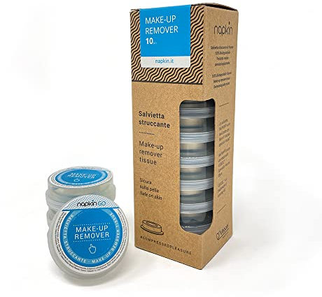 NAPKIN Beauty Make-up Remover – Salviette compresse struccanti con liquido incorporato, pronte al momento in capsula. Confezione da 10 pz.