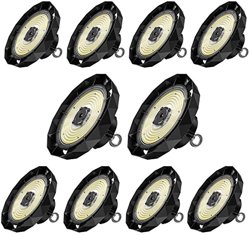 Anten LED Hallenstrahler 200W | Industrielampe 34000LM | LED Strahler UFO Highbay 6000K, Werkstattlampe 120°Abstrahlwinkel, IP65 Hallenbeleuchtung Gewerbliche Lager Werkstatt Garage - 10pcs
