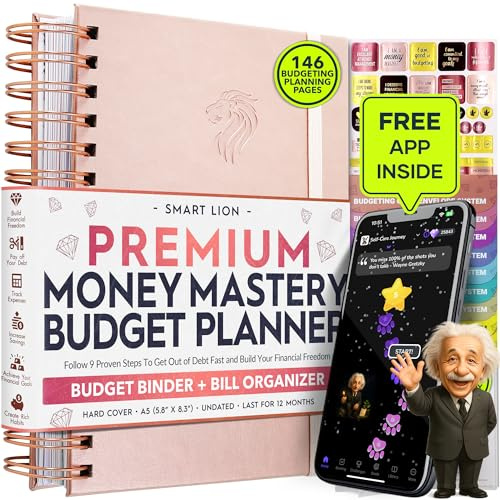 Finanzplaner & Monatsbudget Organizer – 12-Monats-Budgetbuch zur Geldverwaltung | Undatierter A5 Deluxe Budget-Planer mit Ausgaben-Tracker, Zielsetzung & Sparübersicht