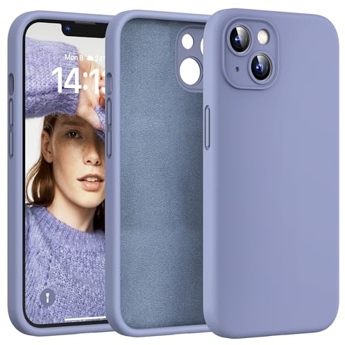 HATOSHI für iPhone 13 Hülle, Silikon Anti-Rutsch Kratzfestes Stoßfest Handyhülle für iPhone 13 Schutzhüll, Lavendelgrau