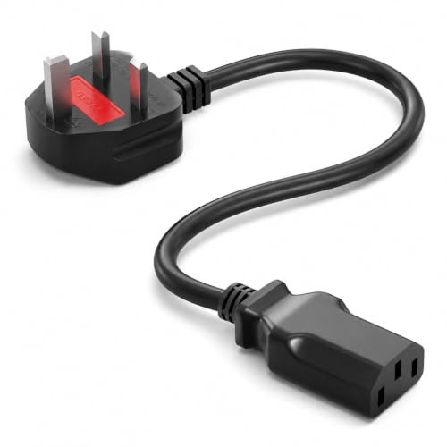 Durable Universal AC Power Cord 6ft, IEC C13 to NEMA 5-15P 3 Prong Cable 18AWG 10A 125V for Missing TV Monitor Computer Cord, Office Printer, Projector, Laptop Adapter and Game Console Use Daily Use