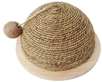 Katzen Kratzbrett Kratzmatte Für Katzen, Bodenplatte Aus Holz, Strohhalm, Halbrunde Schleifkralle Für Katzen Zum Schutz Von Möbelzubehör Schützt Teppiche und Sofas