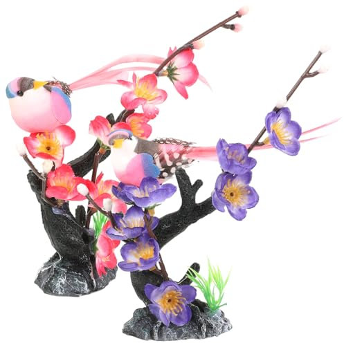 Cabilock Plato de Estilo Chino Realista con Decoración de Plantas Falsas Y Flores de Ciruelo para Sushi