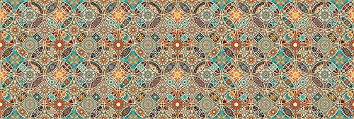 HUBDECO - Teppich - Küchenteppich - Badezimmerteppich - Badteppich - Küchenläufer - Teppich Läufer - Teppich Küche - PCV, Vinyl - rutschfest - Buntes Patchwork - 78x234cm
