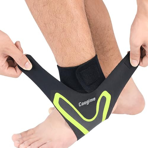 Coogime 2 Stück Bandage Fußgelenk, Knöchelbandage Fussball, Flexible Fußbandage, Sprunggelenkbandage, plantarfasziitis Bandage, Breathable Ankle Brace (Green, M(EU:39-41))