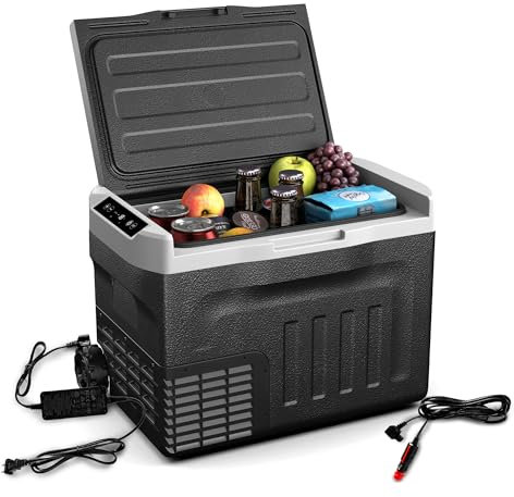 Klarstein PolarForce 30-Liter- Kühlbox – Tragbare elektrische Kompressor-Kühlbox mit LCD-Bedienfeld, -20°C bis 20°C, Dual Power (12V/230V), ECO-Modus, Ideal für Camping und Road-Trips, Gefrierbox