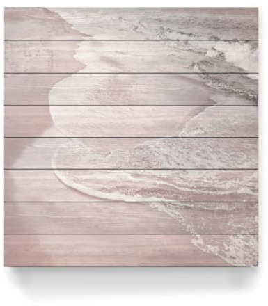 artboxONE Holzbild 60x60 cm Reise/Strand und Meer Corolla Sanfte Gelassenheit von Künstler Galaxy of Graphics