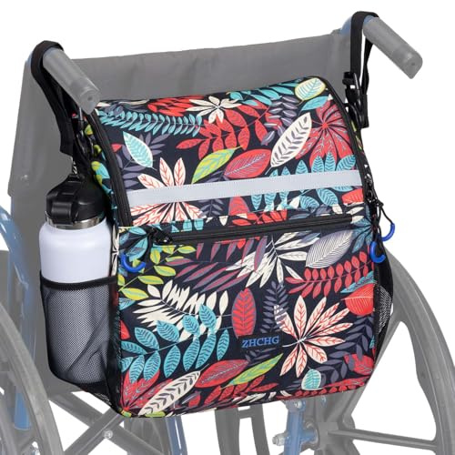 ZHCHG Bolsas para silla de ruedas, mochila para silla de ruedas con soporte para tazas, bolsas para sillas de ruedas para colgar en la parte posterior, accesorios para sillas de ruedas eléctricas,