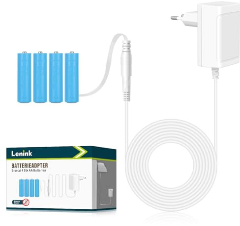 Lenink 4AA Batterie Adapter 6V kompatibel mit Nuki Smart Lock, Lichterkette | Batterie Netzteil für OMRON X7, X2, Tresor, Wetterstation, Shelly H&T Gen3, VTech Baby Musik-Player und Weihnachtstag Deko
