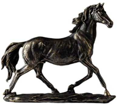 Pevfeciy Deko Pferd Pferd-Dekofigur Deko Statue Pferd Pferdeskulptur Pferde-Kunstharz-Statue Handwerk Home Office Dekoration Zubehör Hochzeitsgeschenke,Bronze