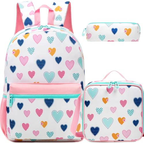 Oruiji School Backpack for Girls 8-12 Backpacks for Girls Backpack with Lunch Box Kids Bookbag for School Aesthetic Backpacks for Elementary Middle