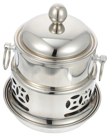 CONGARTENO Estufa De Alcohol Portátil De Buffet Con Plato Caliente Para Acampar Olla Para Fondue Inoxidable
