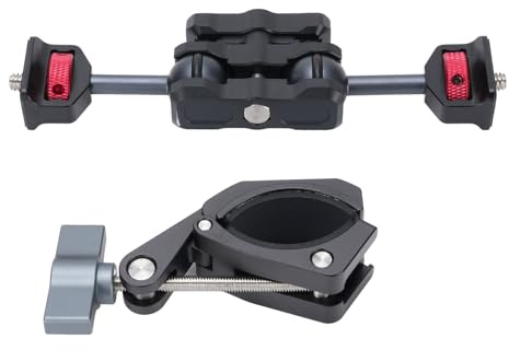 YUEHISY Camera Arm Mount Clamp, 1/4in Thread Adjustable Camera Desk Mount Clamp Stand, 360° Rotating, Anti Slip, Quick Release, for LCD Monitor Tripod Light