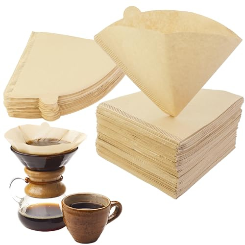 200 Piezas Filtros Café Paper en Forma V,Papel de Filtro de Café Desechable, Filtro Café Papel,Papel natural Cafetera,Filtro Café Cónico Accesorios,para verter y gotear