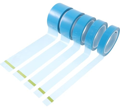 WHAMVOX 5 Rollos Cinta Carrocero Alta Resistencia para Pintura Automotriz Cinta Adhesiva Fina y Flexible para Protección de Curvas Anchos Variados Uso Profesional Pintura y