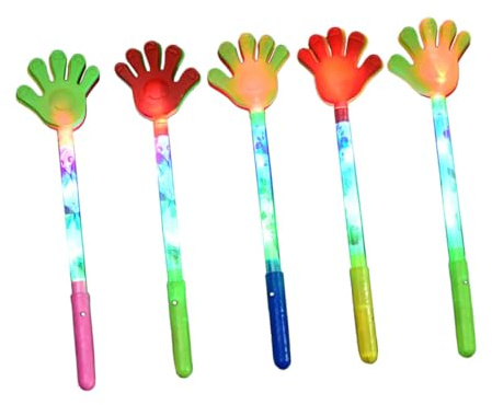 Gadpiparty 5 Stück Leuchtende Handklatscher Leichte Langlebige Party Cheering Tools Leuchtende Fünf Finger klatschhände für Geburtstag Sportveranstaltungen